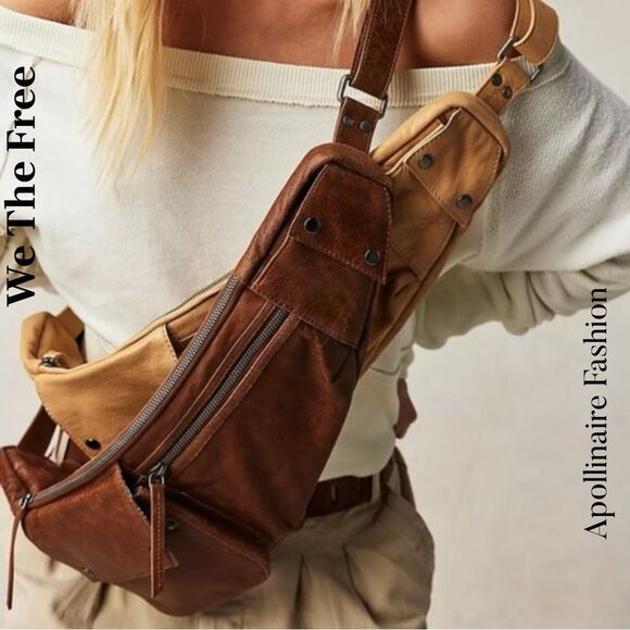 Handbags - We The Free Belfast Sling Bag In Brown Leather New
